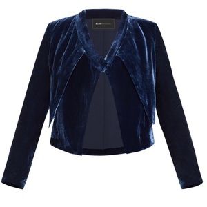 BCBGMAXAZRIA blue velvet jacket
